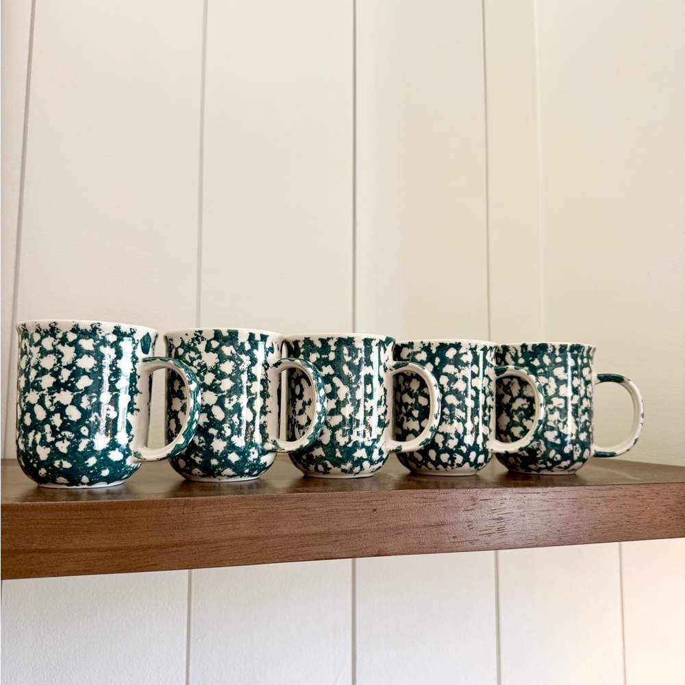 Set of 5 Folk Craft Moose Country by Tienshan Ceramic Coffee Mugs Tea Mugs 12oz - Picture 8 of 8